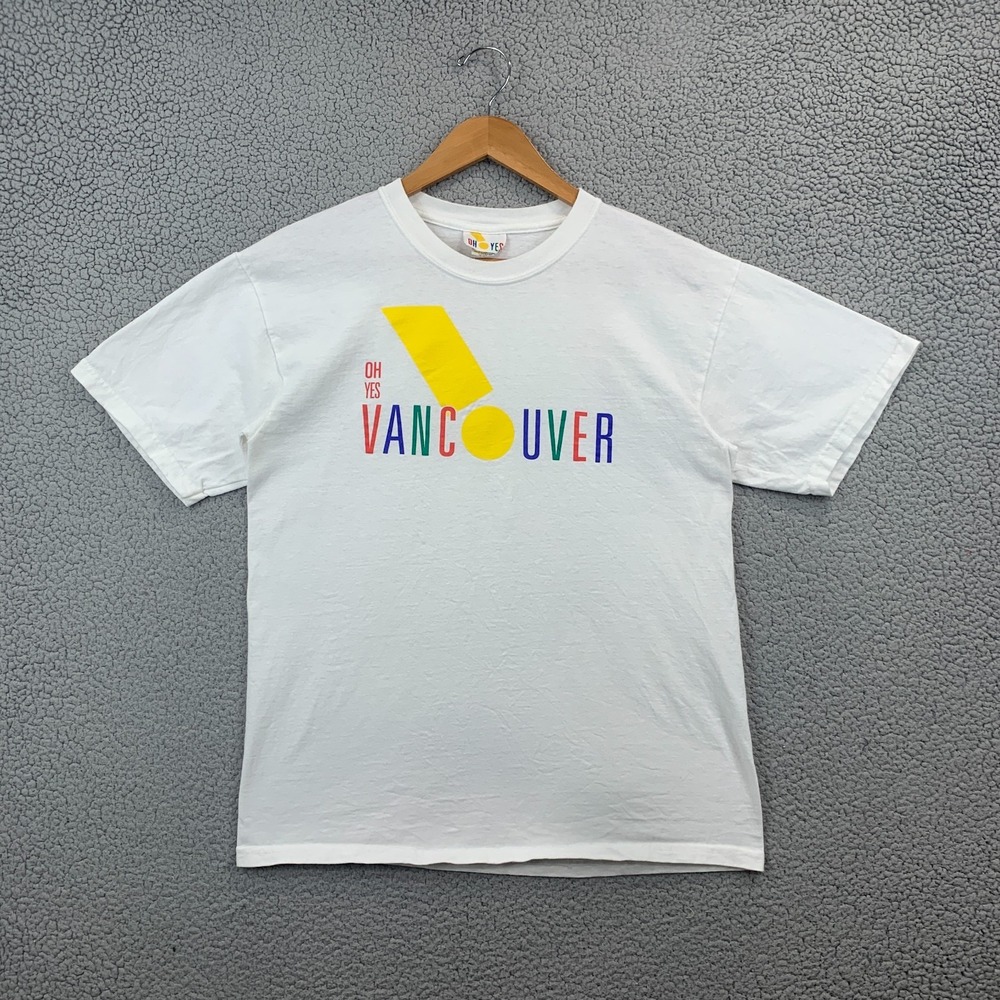 Vintage Oh Yes Vancouver T Shirt Single Stitch Size Medium White Canada